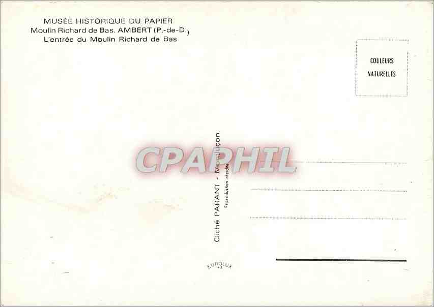 Moulin Richard de Bas — Entrée du musée historique du papier — Cliché PARANT — Reverso