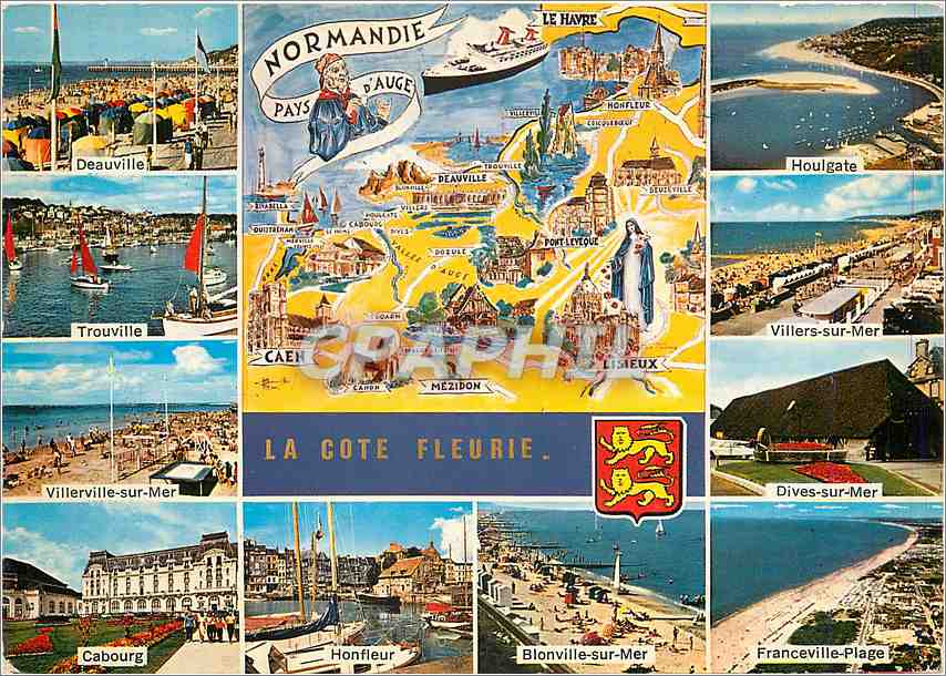 CPM La Cote Fleurie Normandie Lion Deauville Trouville Houlgate Villerville sur Mer Dives sur Mer Ca