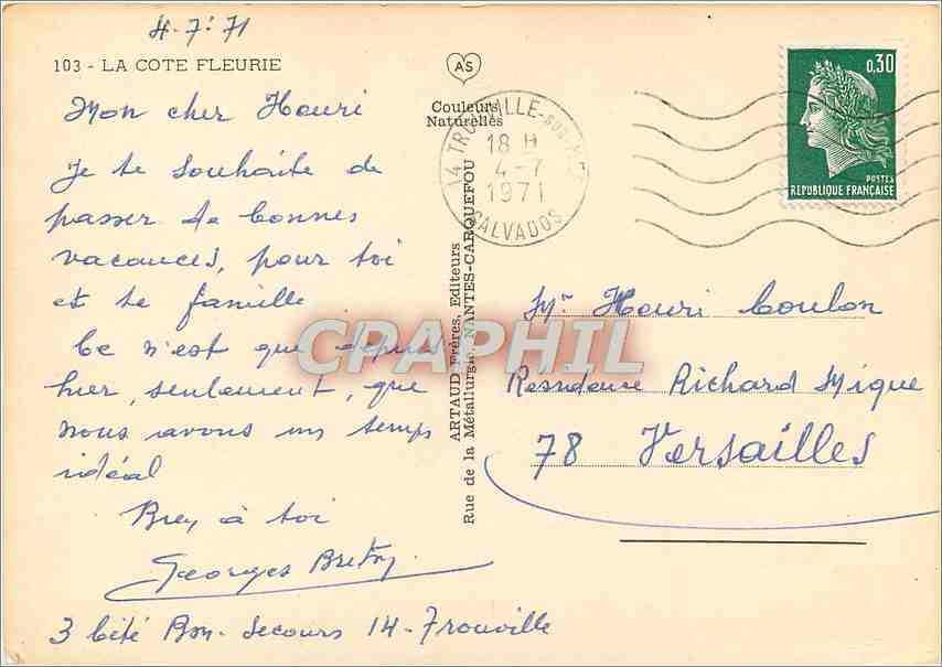 CPM La Cote Fleurie Normandie Lion Deauville Trouville Houlgate Villerville sur Mer Dives sur Mer Ca — Rückseite