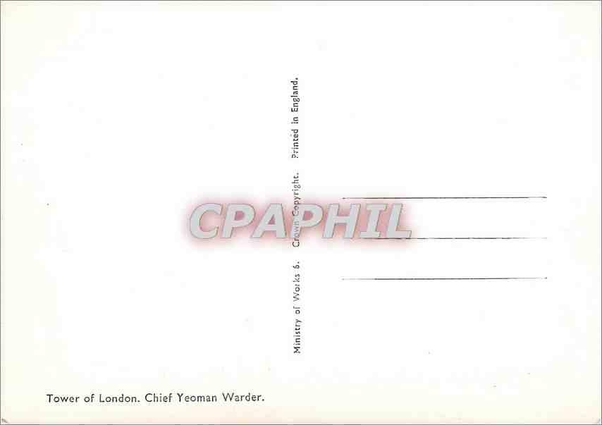 CPM Tower of London chief Yeoman Warder — Rückseite