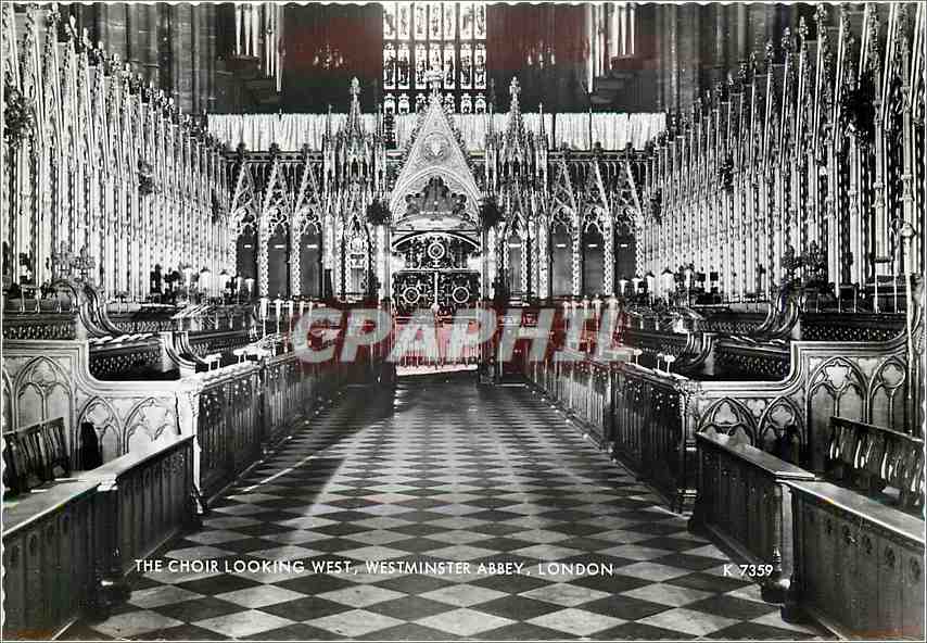 CPM The Choir Looking West Westminster Abbey London