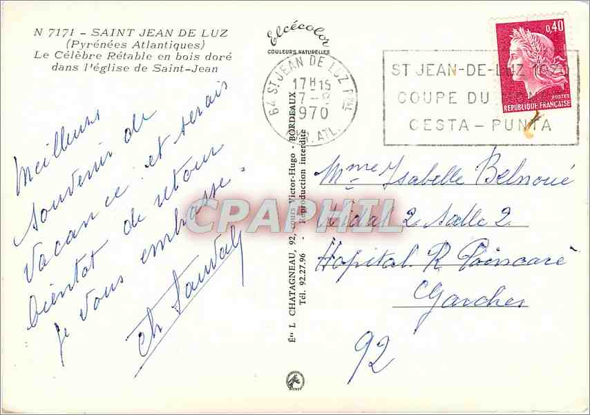 CPM Saint Jean de Luz (Pyr Atl) Le celebre Retable en bois dore dans l'eglise de Saint Jean — Verso