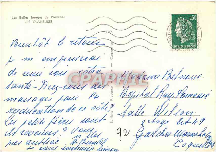 CPM Les Belles Images de Provence les Glaneuses — Verso