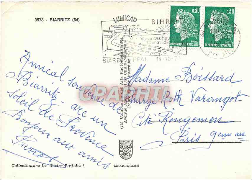 Biarriz — La Reine des plages — IRIS — Rückseite