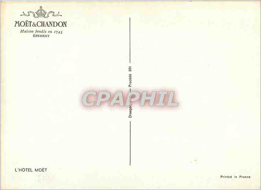 CPM Maison fondee en 1743 Epernay Moet Chandon Champagne — Back