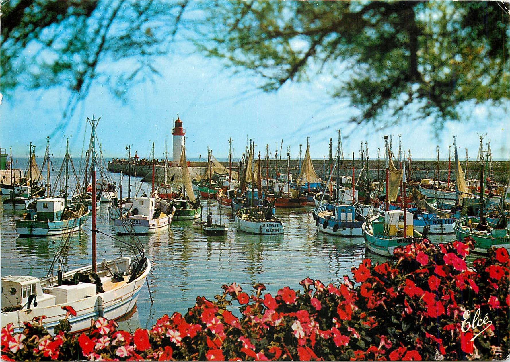 CPM Ile d'Oleron (Char Mar) La Cotiniere le Pont de Peche et le Phare Bateaux