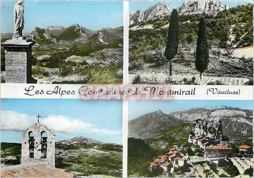 Les Alpes Comtatines de Montmirail (Vaucluse) — vue panoramique — Fabrication française, cliché Augier