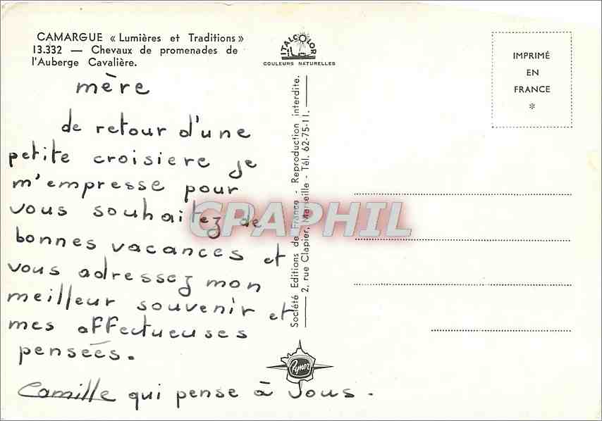 Camargue — Chevaux de promenades de l'Auberge Cavalière — Éditions de France — Reverso