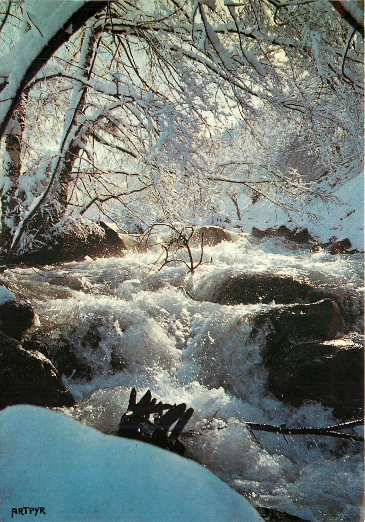 Morgenröte über den Bach — Die Pyrenäen unter Schnee — Éditions d'ART PYRÉNÉEN, n° 512