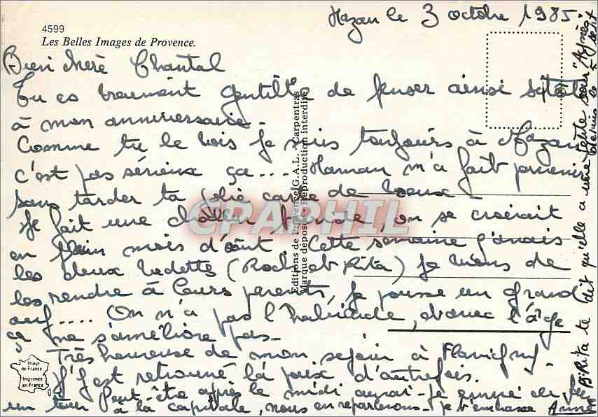 CPM Les Belles Images de Provence — Rückseite