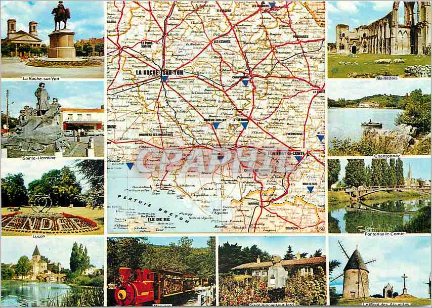 CPM La Vendee Touristique La Roche sur Yon Chantonnay Fontenay le Comte