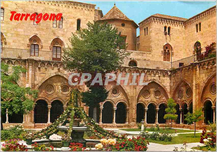 CPM Costa Dorada Tarragona Cathedrale Jardin dans le Cloitre