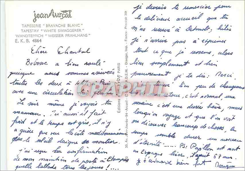 CPM Tapisserie Bravache Blanc Coq — Back