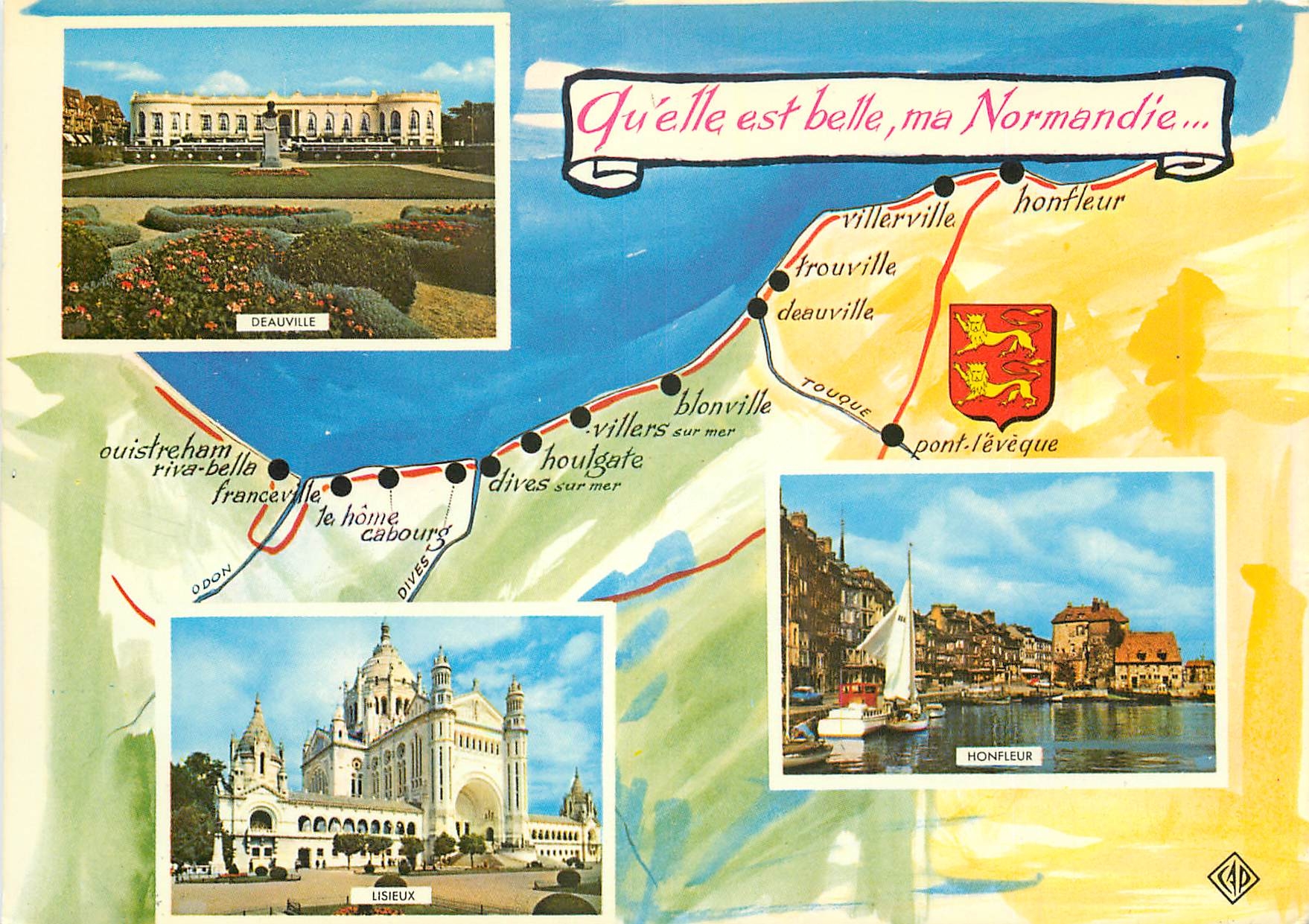 CPM Qu'elle est belle ma Normandie Lion Deauville Honfleur Lisieux