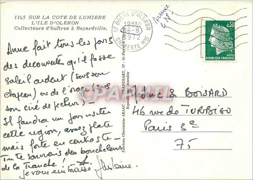 CPM Sur la Cote de Lumiere l'Ile d'Oleron Collecteurs d'Huitres a Boyardville — Back