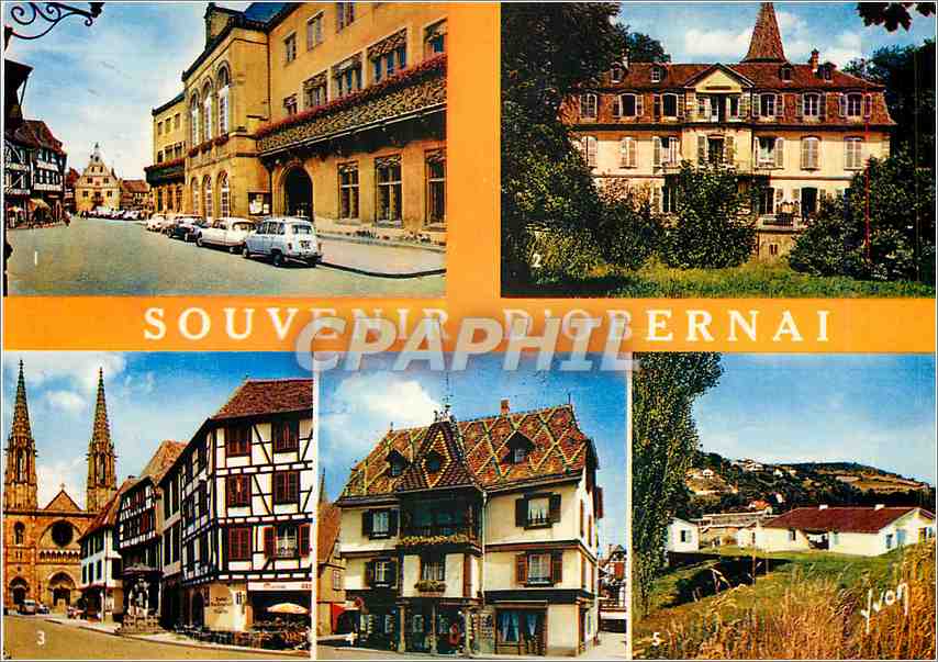 CPM L'Alsace Obernal (Bas Rhin) L'Hotel de Ville et son Balcon fleuri le chateau de Hell