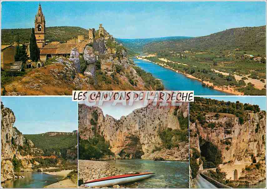 CPM Les Gorges de l'Ardeche et le pittoresque village d'Aigueze a la sortie des Canyons