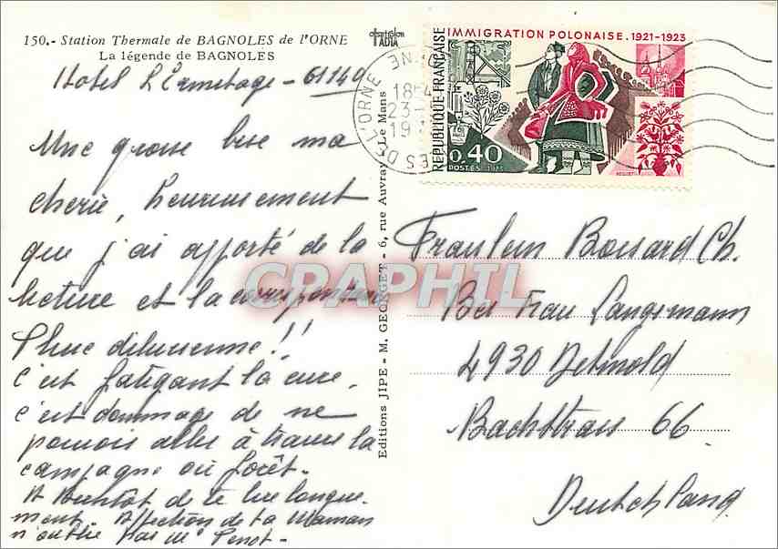 CPM La legende de Bagnoles Cheval — Rückseite