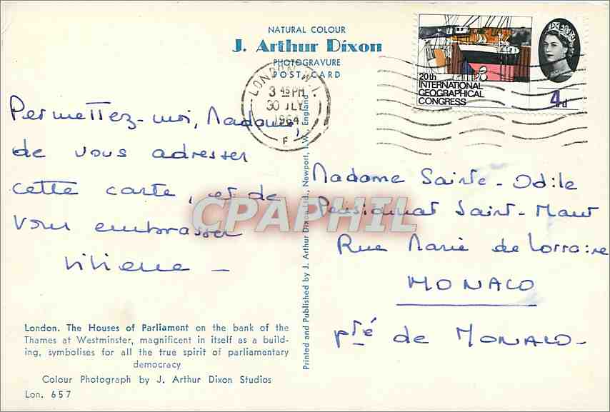 CPM London The Houses of Parliament of the bank of the themes at WestminsterBateaux — Verso