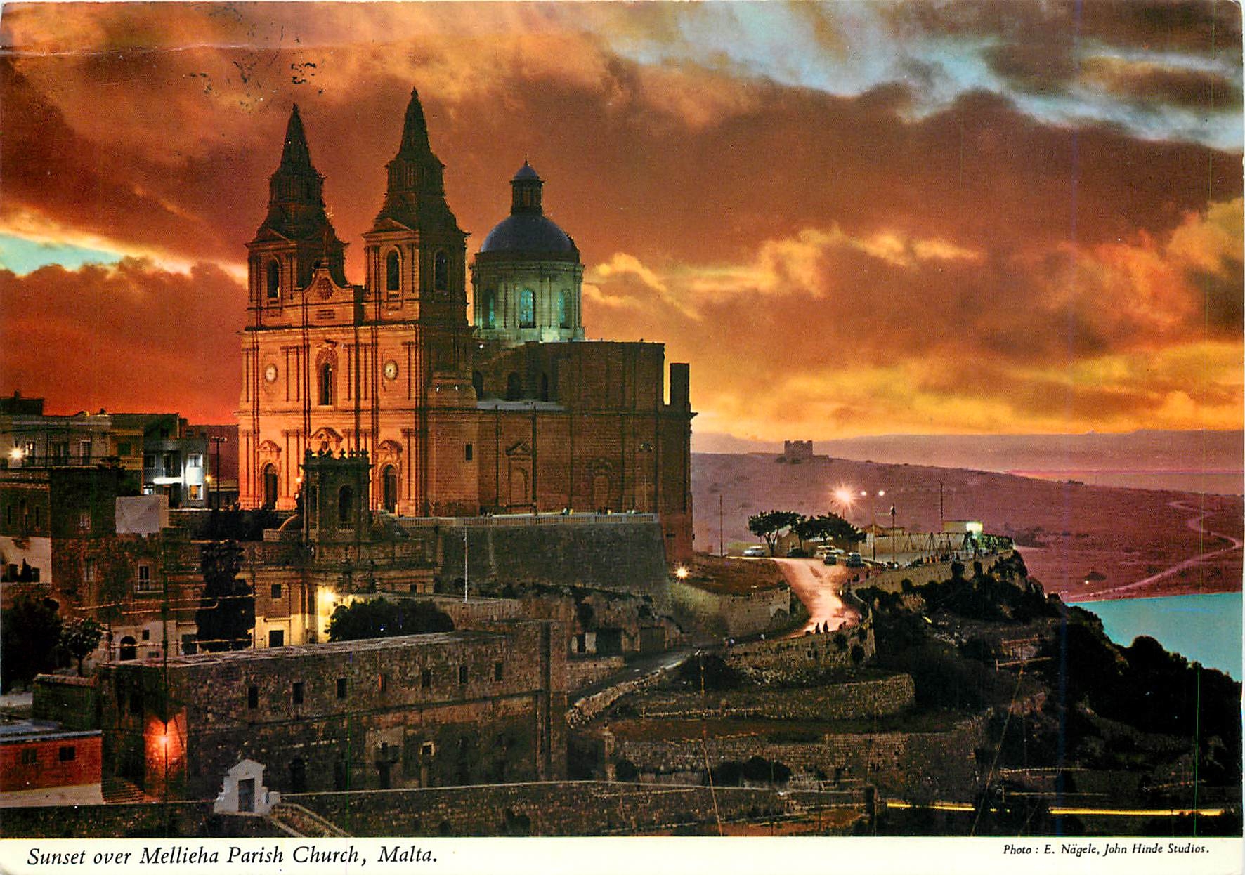 CPM Sunset over Mellieha Parish Church Malta