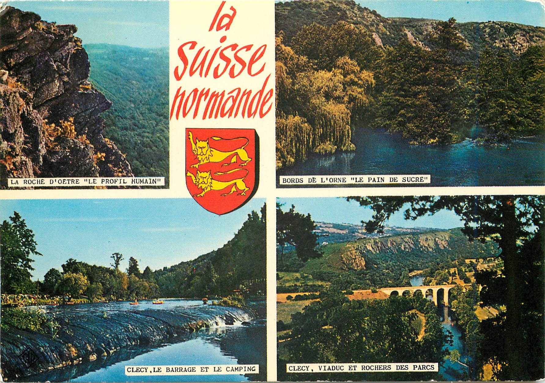 CPM La Suise Normande La roche d'Oetre Le profil humain Bords de l'Orne Le pain de sucre Clecy