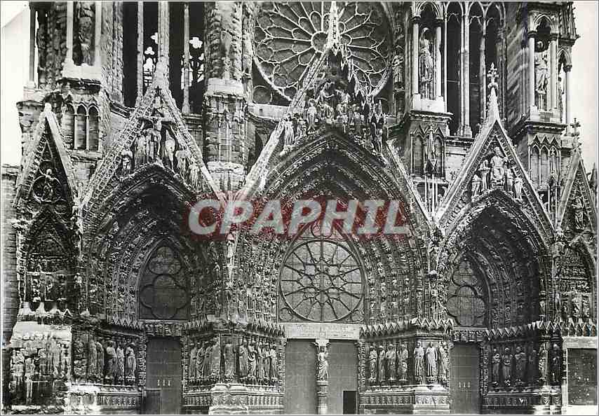 CPM Reims La Cathedrale N D (XIIIe s) Partails de la Facade Occidentale
