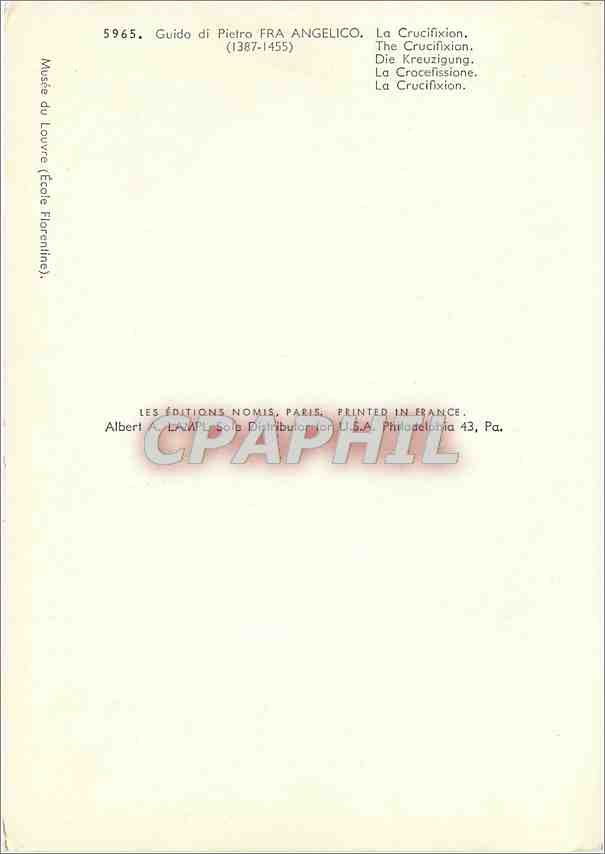 CPM Guido di Pietro Fra Angelico (1387 1455) la Crocelissione — Verso
