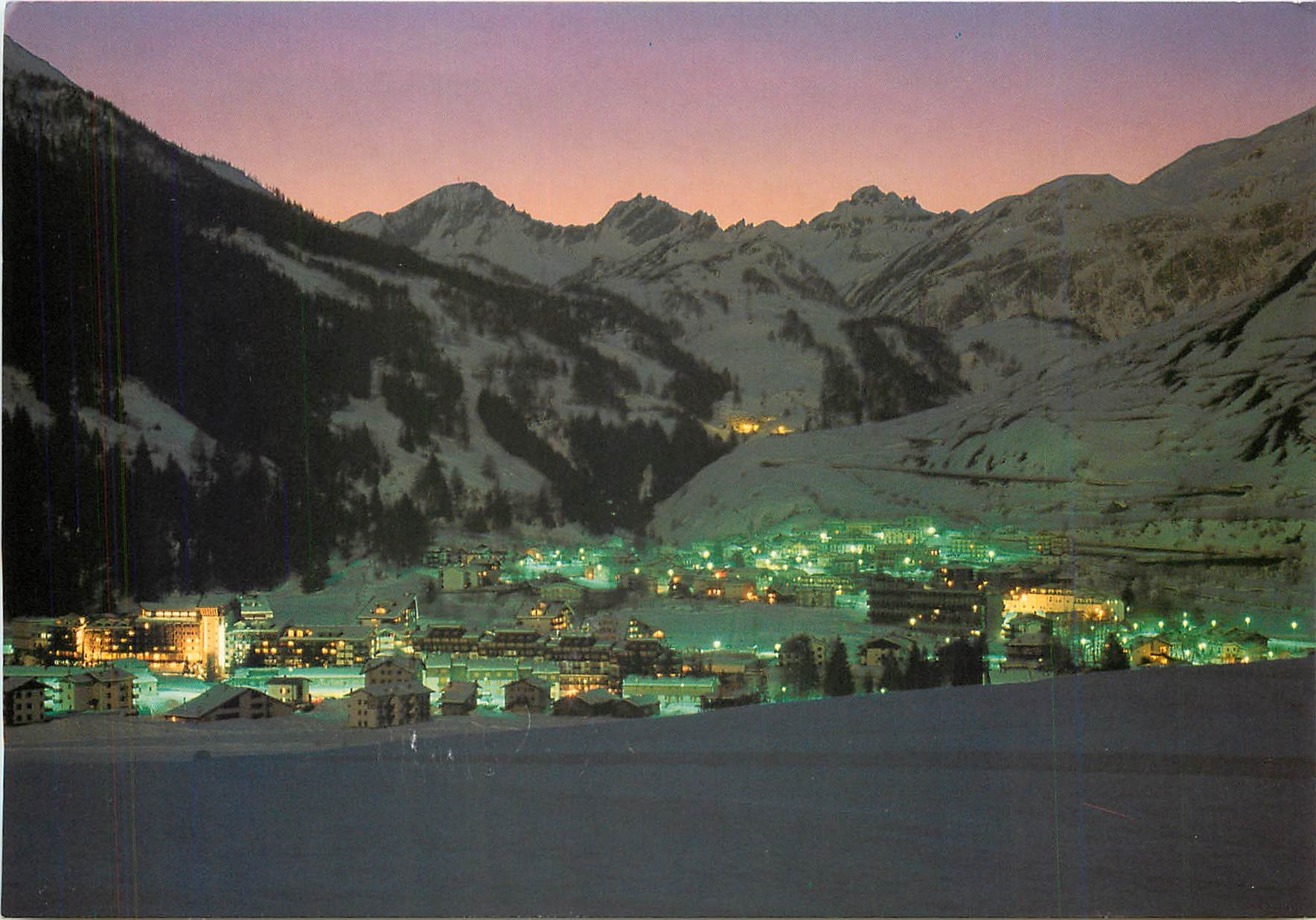 CPM Valle d'Aosta la Thuile m 1441 Panorama a la nuit