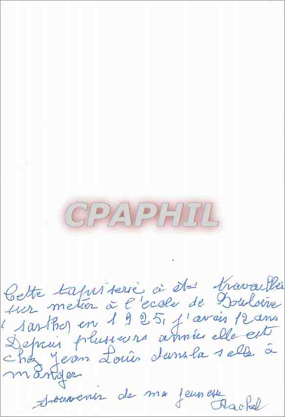 CPM Tapisserie La cascade Sarthe — Verso