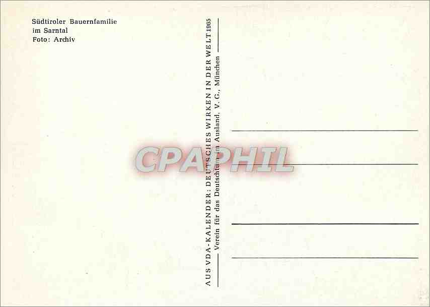 CPM Sudtiroler Bauernfamille im Sarntal — Rückseite