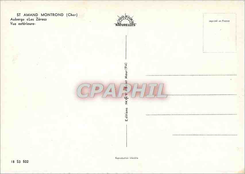 Saint-Amand-Montrond (Cher) — Posada « Les Zéros » — Ediciones Saint-Maur (94) — Reverso