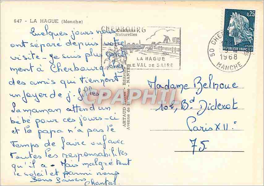 La Hague — Croix de Vendémiaire, Phare de Goury, Nez de Jobourg — Éditions Artaud, N°647 — Reverso