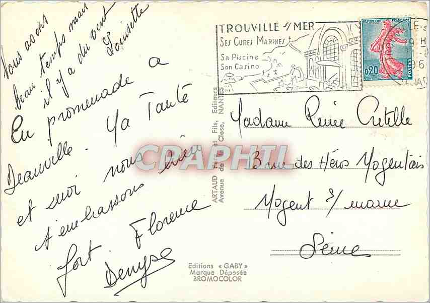 Calvados — Carte postale panoramique avec carte et vues de villes — Éditions Gaby — Verso