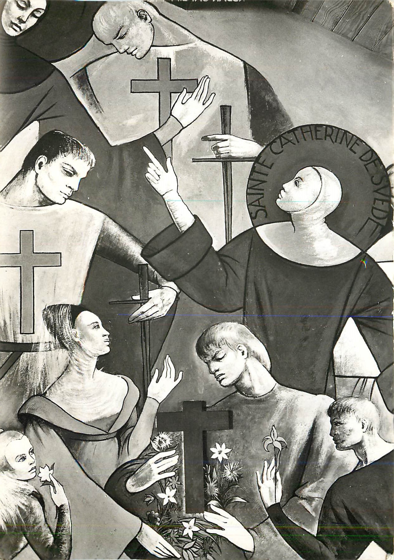 Sainte Catherine de Sienne — fresque — Jean Denis Maillart