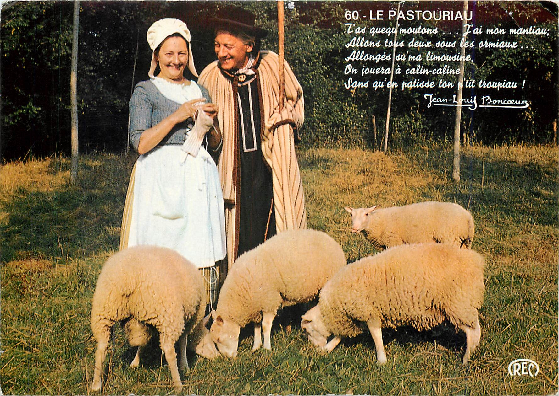 CPM En Berry Le Pastouriau cliche realise avec le concour du groupe folklorique les Pastoriaux du Be