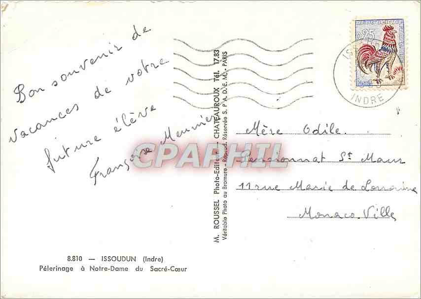 CPM Issoudun (Indre) Pelerinage a N D du Sacre Coeur — Rückseite