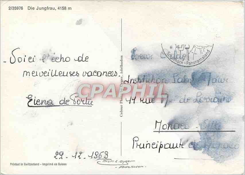 CPM Die Jungfrau 4158 m — Back