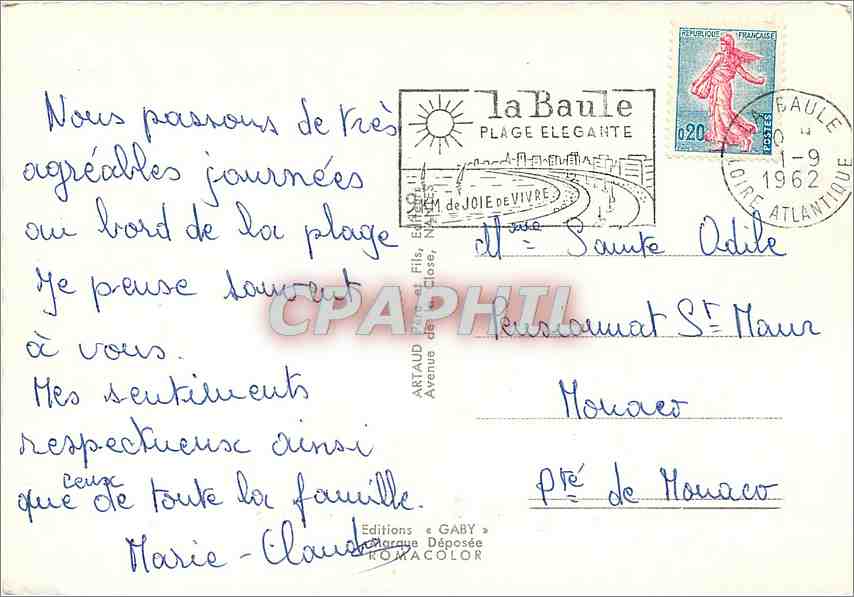 CPM La Cote d'Amour Saint Nazaire Saint Marc Sainte Marguerite Pornichet La Baule les Pins Le Poulig — Back