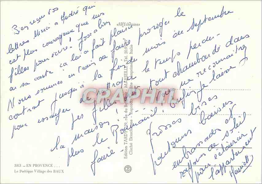 CPM En Provence La Poetique Village des Baux — Verso