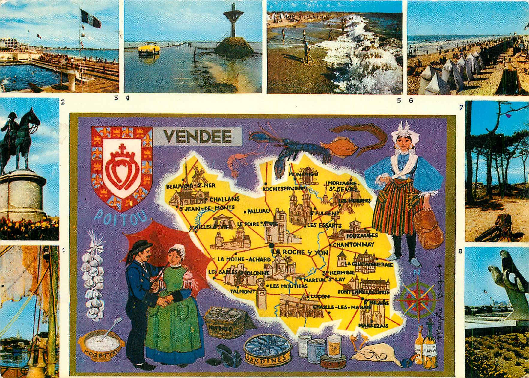 CPM A travers la Vendee Croisx de Vie la Rocher sur Yon les Sables d'Olonne