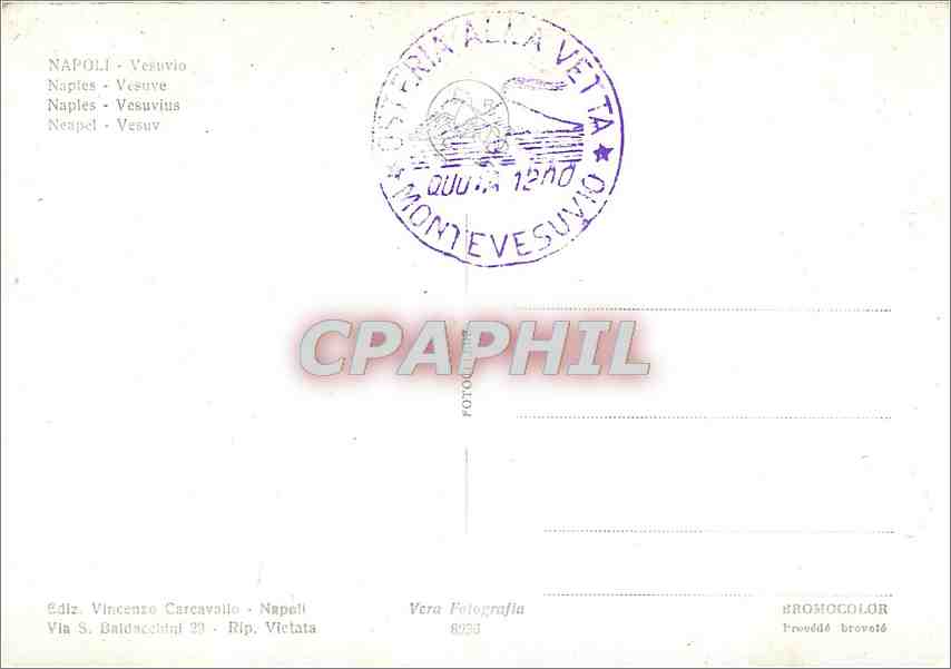 CPM Naples Vesuve Volcan — Rückseite
