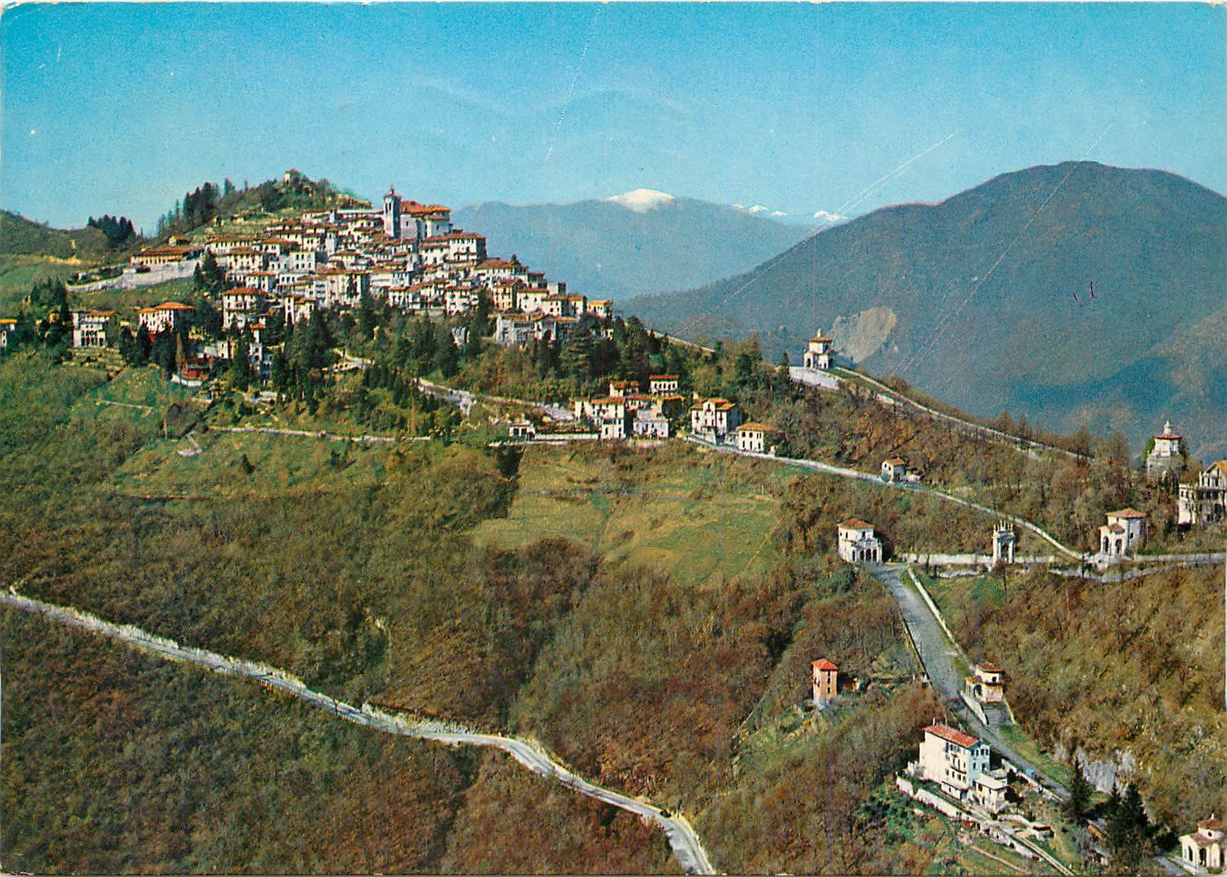 CPM Sacro Monte di Varese Veduta aerea con la salita delle Capelle