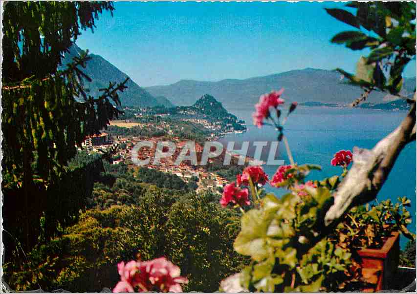 CPM Lago Maggiore Luino Village Hollandais sur le fond la Forteresse de Calcie