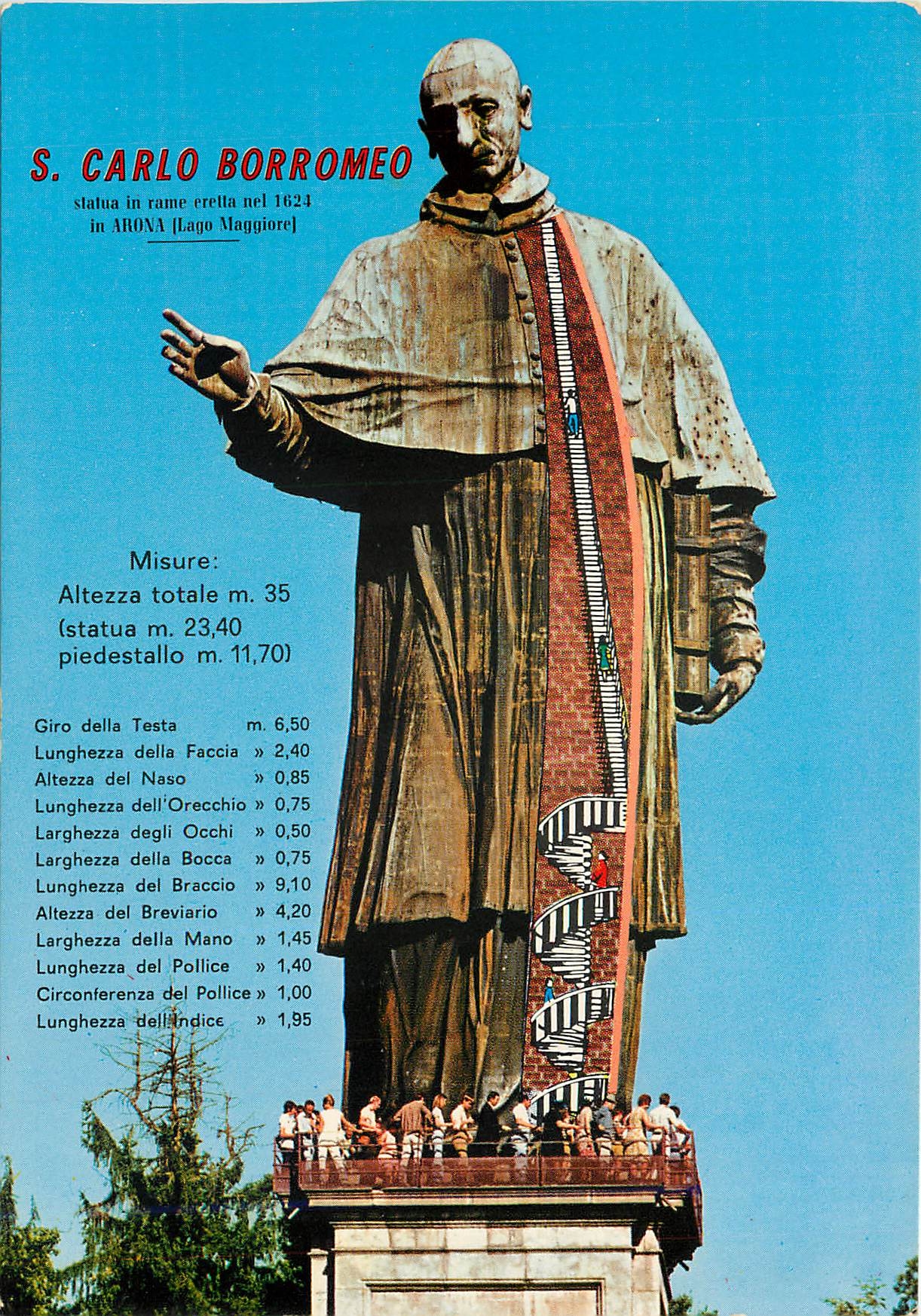 CPM Arona Lago Maggiore S Carlo Borromeo Statue en cuivre erigee dans le 1624