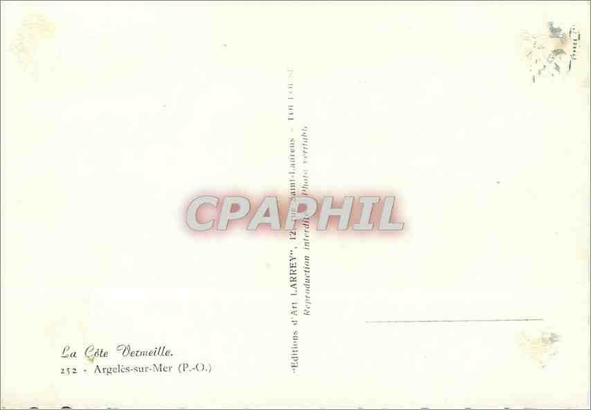 CPM La Cote Vermeille Argeles sur Mer (P O) — Rückseite
