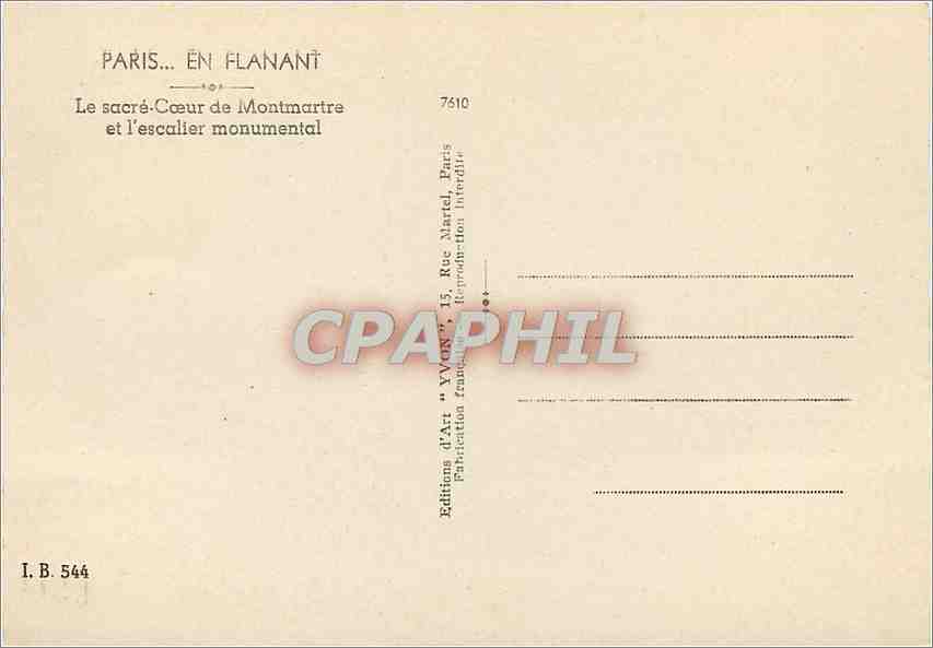 CPM Paris en Flanant Le Sacre Coeur de Montmartre et l'escalier monumental — Rückseite