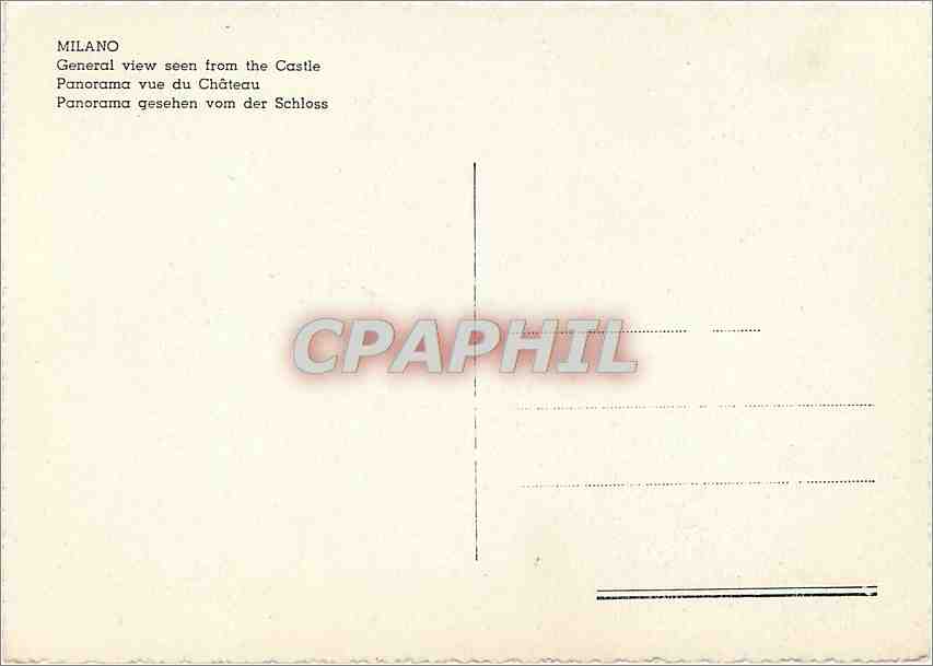 CPM Milano Panorama dal Castello SForresco — Verso