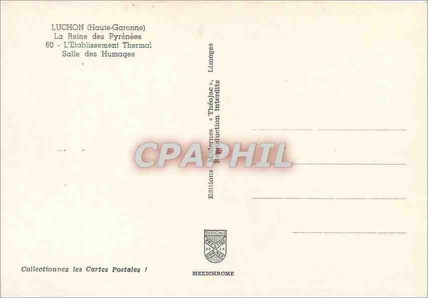 Luchon (Haute-Garonne) — La Reine des Pyrénées — Salle des Humages — Établissement Thermal — Éditions « Théojac » — Reverso
