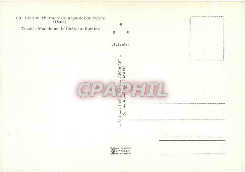 CPM Station thermaele Bagnoles de l'Orne (Orne) Tesse la Madeleine le Chateau illumine — Rückseite