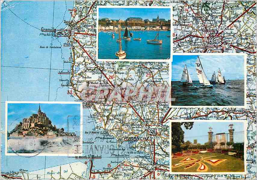 Moderne Ansichtskarte Cote d'Emeraude Granville Segelboote in der Regatta Avranches Mont Saint Michel